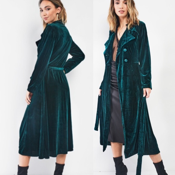 Chic Nation Jackets & Blazers - Velvet Trench Coat